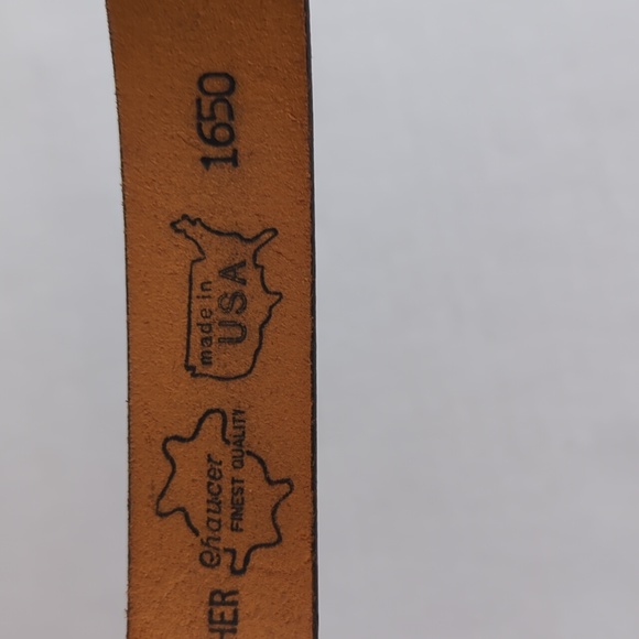 Vintage Chaucer Harness Leather Belt w/Western Buckle 26 Brown - Picture 2 of 16